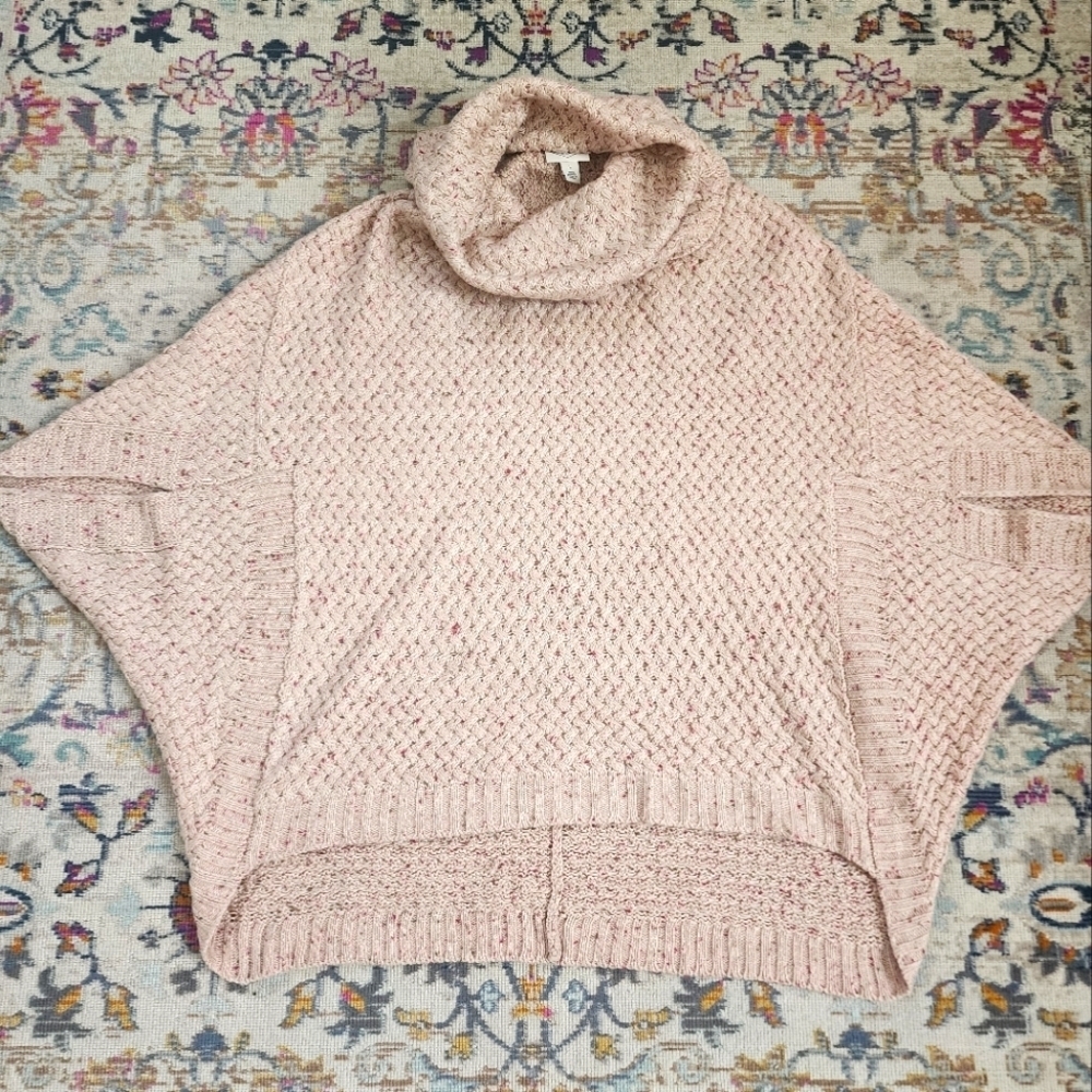 St. John's Bay, Womens Beige Fall Poncho Pullover Cap Sleeve Sweaters, sz  LG